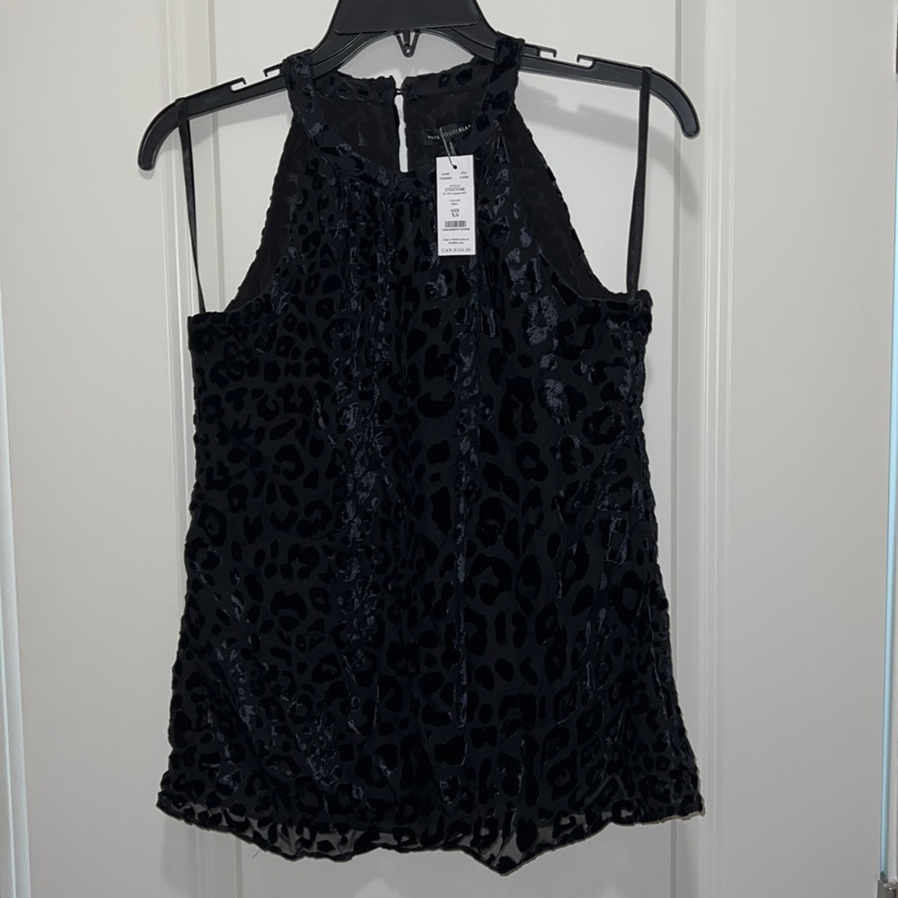 WHBM halter leopard velour